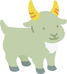 Flat colored Pastel Goat