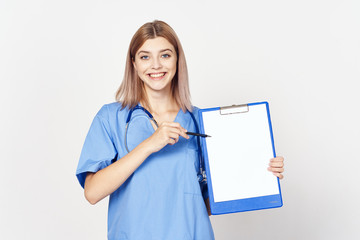 young doctor with clipboard