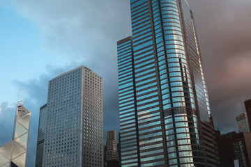 Fototapeta na wymiar Modern city with a tall skyscrapers
