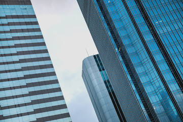 Fototapeta na wymiar Modern city with a tall skyscrapers