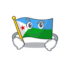 Flag djibouti mascot cartoon style with Smirking face - 307316960