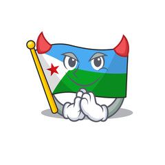 Cartoon character of flag djibouti on a Devil gesture design - 307317334