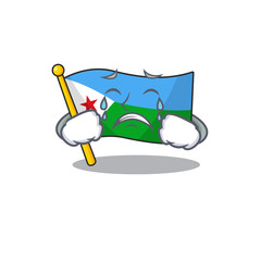Sad Crying flag djibouti mascot cartoon style - 307317562