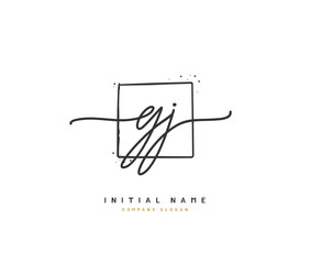 G J GJ Beauty vector initial logo, handwriting logo of initial signature, wedding, fashion, jewerly, boutique, floral and botanical with creative template for any company or business.