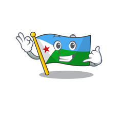 Call me cute flag djibouti mascot cartoon style - 307319126