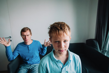 father and child conflict, dad and son difficult talk