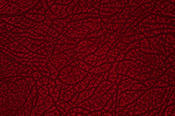 Red leather texture background, faux leather pattern. 