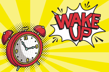 alarm clock wake up pop art style