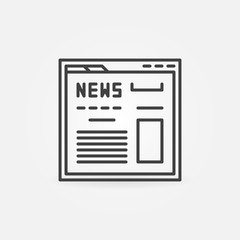 News Web Page vector concept icon or design element in thin line style
