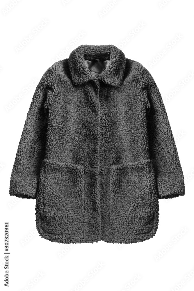 Sticker fleece coat isolated