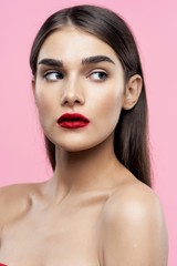 Fototapeta premium beautiful woman bare shoulders spa treatments clean skin