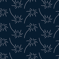 Hand drawn seamless pattern of elements. Palm coconut trees hawaiian tropical background for concept design, t-shirt hipster pattern.