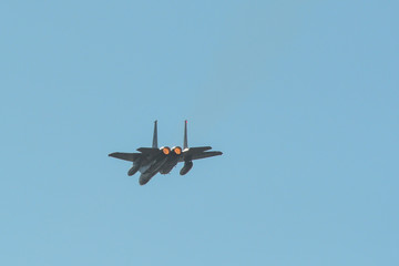 Military aircraft flying for display
