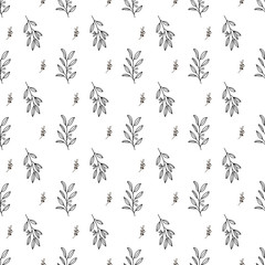 Seamless floral pattern in vector. Botanical pattern background