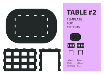 Furniture for doll house, vector template for laser cutting