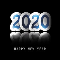 Best Wishes - Dark New Year Greeting Card or Background Design - 2020