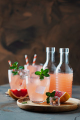 Cocktail with grapefruit and mint