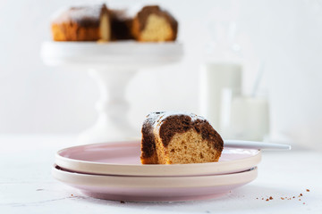 Homemade cake with yougurt and chocolate