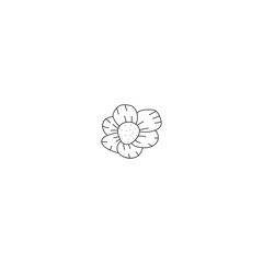 flower doodle scetch simple icon vector illustration on white background