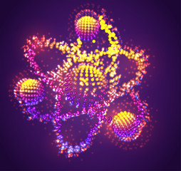 vector symbol of luminous dots, rainbow gradient