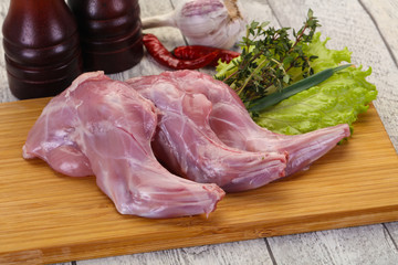 Raw rabbit legs