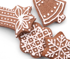 christmas gingerbread isolated on white background