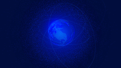 The 3d digital earth and universe vortex construct the background of global Internet big data, imply globalization and internationalization, and the concept of science and technology