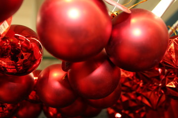 Christmas and new year red holiday balls