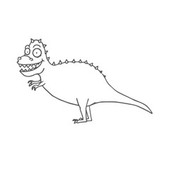 Hand Drawn Cartoon Dinosaur Tyrannosaurus Rex. T-rex Cartoon. Vector