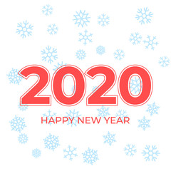 Fototapeta na wymiar Happy New Year 2020 logo text design. Cover of business diary for 2020 with wishes. Brochure design template, card, banner. Vector