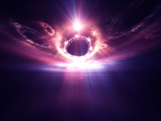 Fractal sunset: abstract fantasy illustration © Jaswe