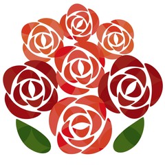 赤いバラの花束