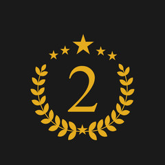 Naklejka premium Gold award wreaths on black background. Vector illustration.