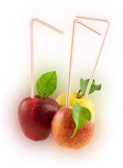 apple and glass of juice