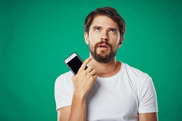 young man with mobile phone
