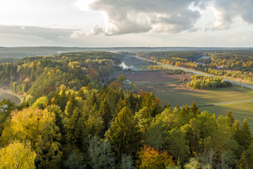 Nature view from above in autumn - 307334339