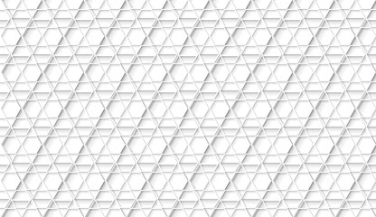 Seamless White Geometric Hexagonal Pattern with Flats Style Shadows