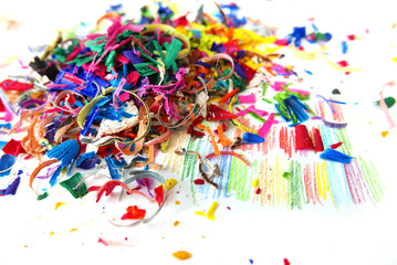 Colorful pencil flakes confetti