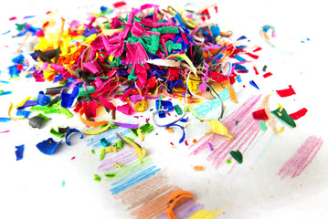 Colorful pencil flakes confetti