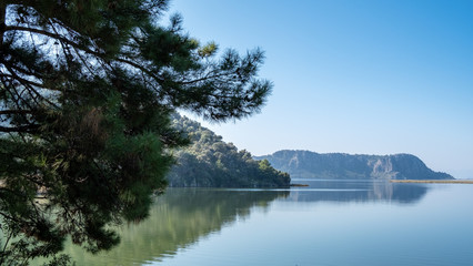 Dalyan region with interesting geographical features in Mugla, Turkey
