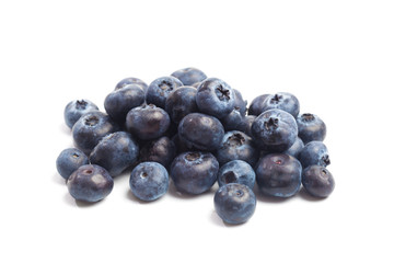 Blueberries isolated on white background.