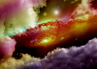galaxy in a free space. 3D rendering