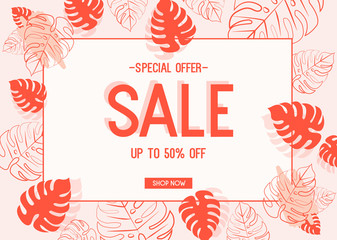 Tropical sale banner.