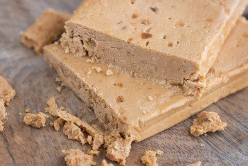 Turron, traditional Christmas dessert in Spain and Italy.  Almond nougat typically made of almond and honey.