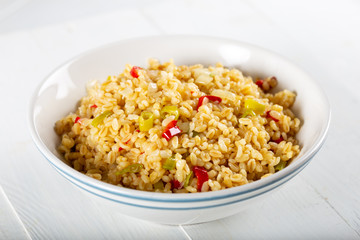 Bulgur pilaf with vegetables, bulgur pilavi