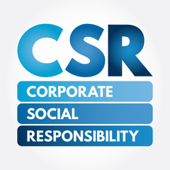 CSR - Corporate Social Responsibility acronym, business concept background