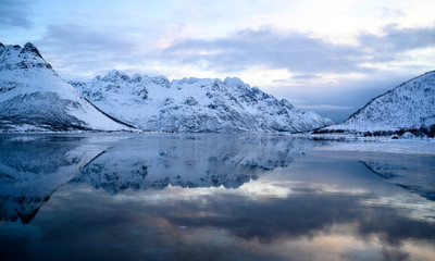Mountain reflection in Lofoten (2)