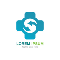 Medical cross vector icon illustration design template