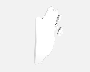 political map of Belize in Central America 3d
