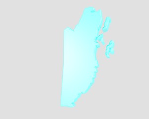 political map of Belize in Central America 3d